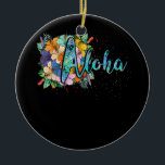 Aloha Blume Hawaiian Hawaii Beach Luau Party Keramik Ornament<br><div class="desc">Aloha Blume Hawaiian Hawaii Beach Luau Party</div>