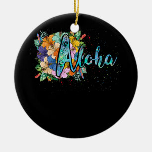 Aloha Blume Hawaiian Hawaii Beach Luau Party Keramik Ornament