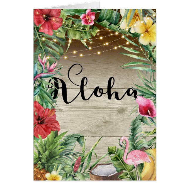 Aloha Bois tropical Feuilles et lumières (Devant)