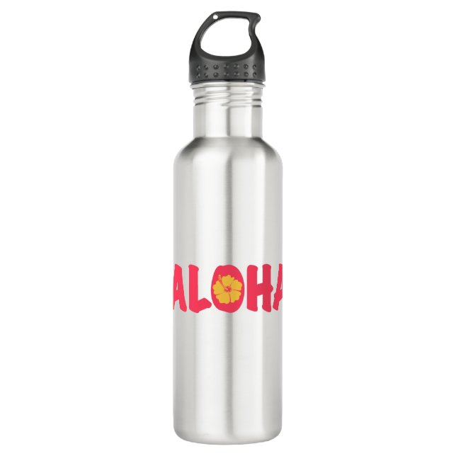 Aloha Bouteille d'eau en acier inoxydable (Devant)