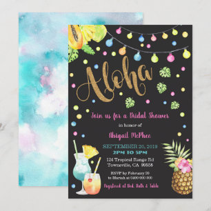 Aloha Bridal Shower Invitation, Hawaiian Luau Einladung