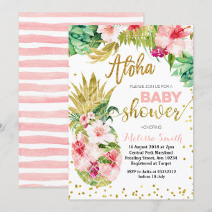 Aloha CACTUS Ananas Baby Dusche Einladungskarte