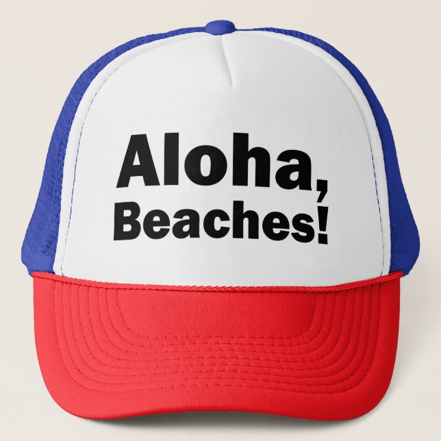 Aloha, casquette drôle de plages (Devant)