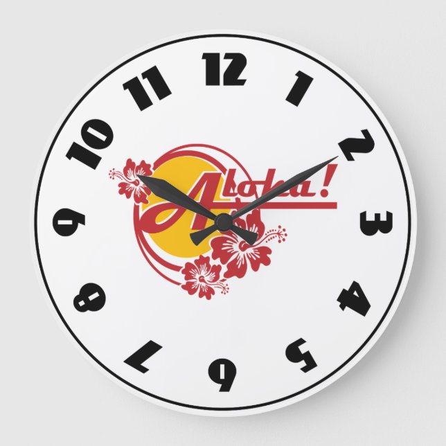 Aloha Clock Große Wanduhr (Vorderseite)