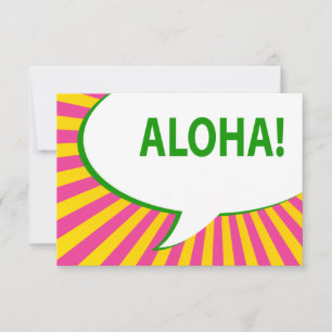 Aloha! : Comic-Sprechblase Einladung