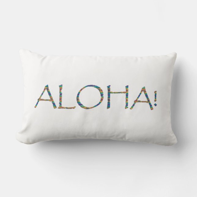 "Aloha !" Coussin Lumbar de conception personnalis (Recto)