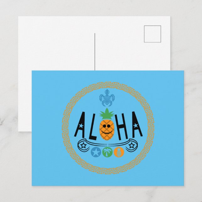 Aloha Design ananas - Carte postale standard (Devant / Derrière)