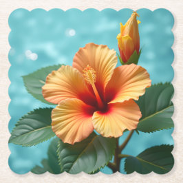Aloha Elegance: Der orange hawaiianische Hibiskus Untersetzer