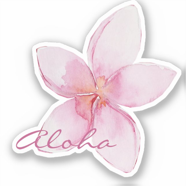 Aloha! Exotische hawaiianische Blume Aufkleber (Vorderseite)