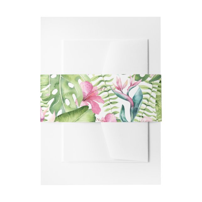 Aloha Flamingo Tropical Beach Wedding Einladungsbanderole (Vorderseite Beispiel)