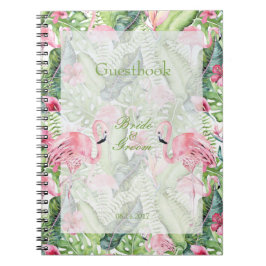Aloha Flamingo Tropical Beach Wedding Gästebuch Notizblock