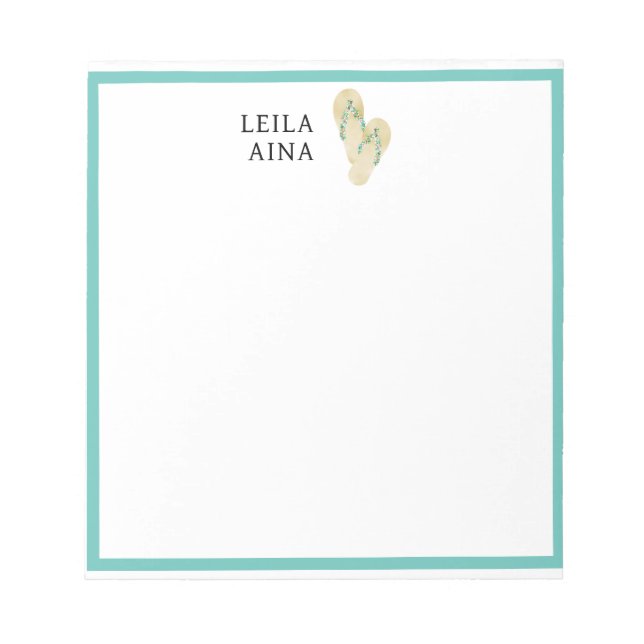 Aloha Flip-Flops Notizblock (Vorderseite)