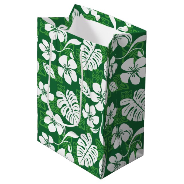 ALOHA FRIDAY (GRÜNE) MITTLERE GESCHENKTÜTE (Vorderseite Schrägansicht)