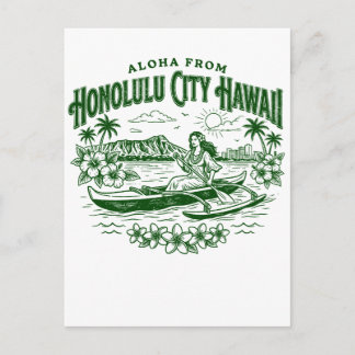 Aloha From Honolulu City Hawaii Postkarte