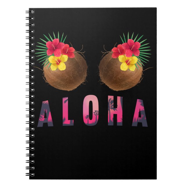Aloha Funny Hawaii Funny Coconuts Notizblock (Vorderseite)