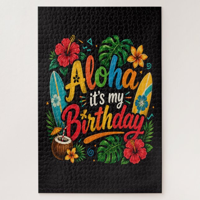 Aloha Geburtstag Hibiskus Hawaii (Vertikal)