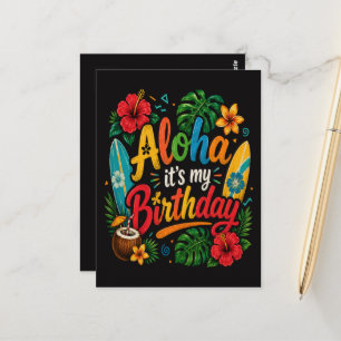 Aloha Geburtstag Hibiskus Hawaii Postkarte