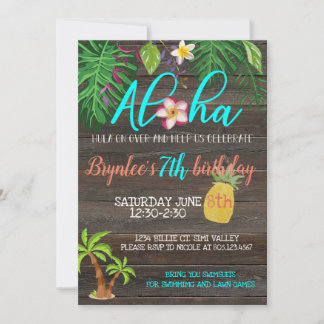 ALOHA Geburtstag|Tropical|Pool Party Einladung