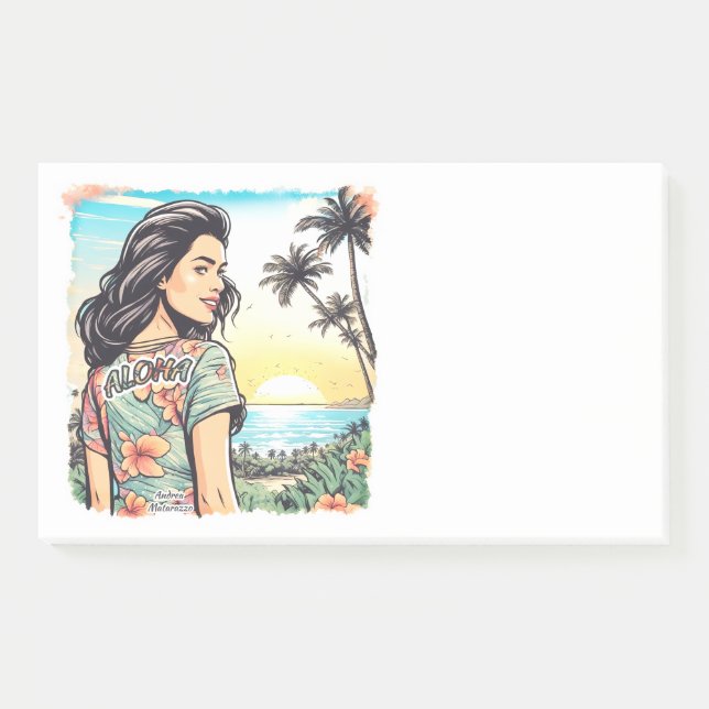 Aloha Girl Post-it Klebezettel (Vorderseite)