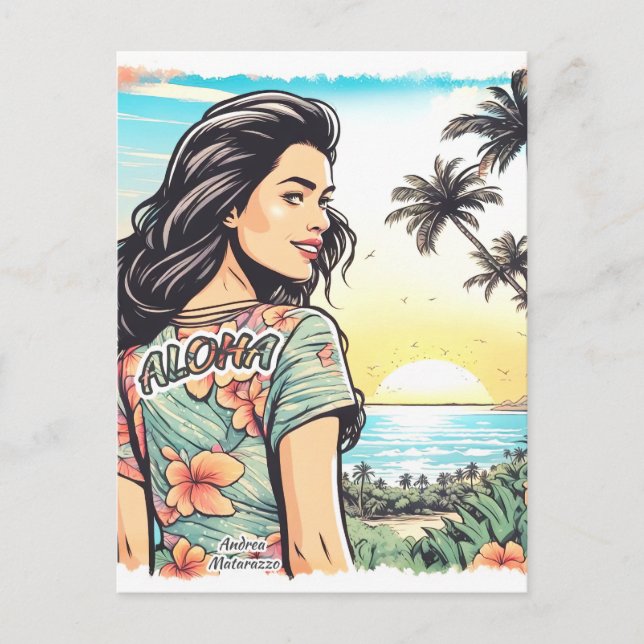Aloha Girl Postkarte (Vorderseite)