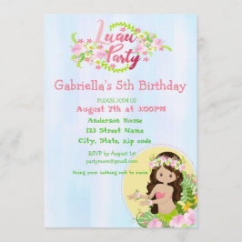 Aloha Girls Luau Anniversaire Fête Invitation