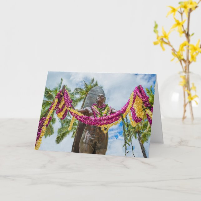 Aloha Greetings, Duke Kahanamoku Faltkarte Karte (Gelbe Blume)