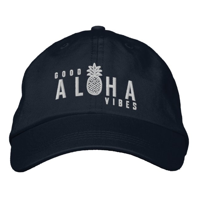 Aloha gute Schwingungen Bestickte Baseballkappe (Vorderseite)