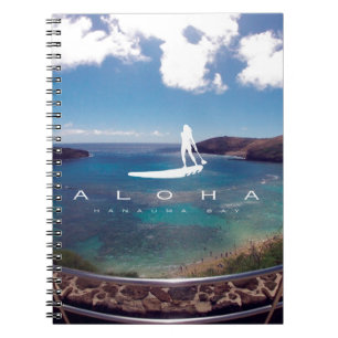 Aloha Hanauma Bay Hawaii Surfing Notizblock