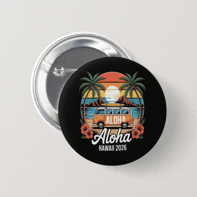 Aloha Hawaii 2026 Button (Vorne & Hinten)