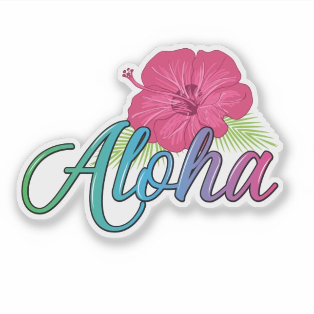Aloha Hawaii aus der Insel - 4 x 4 Aufkleber (Vorderseite)