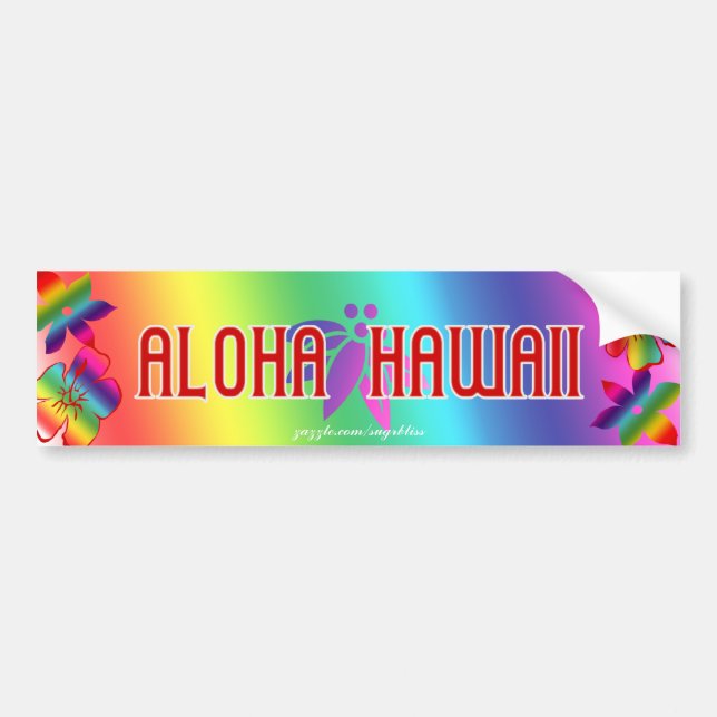 Aloha Hawaii Autoaufkleber (Vorne)