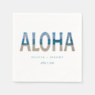 Aloha Hawaii Beach Foto Hochzeit in Urlaubsort Serviette