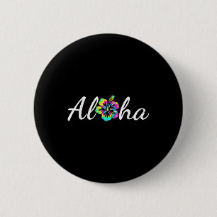 Aloha Hawaii Beach Hawaiian Island Gefärbte Krawat Button