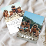 Aloha Hawaii Beach Weihnachts-Foto Mele Kalikimaka Feiertagskarte<br><div class="desc">Senden Sie warme tropische Wünsche mit dieser Aloha Hawaii Ferienkarte. Mit einem 2-Foto-Weihnachtskartenteam besticht diese kalikimaka-Urlaubskarte durch ihren haitianischen Stil. Ideal,  um sich ein Foto am Familienstrand zu teilen,  ist es eine festliche und stilvolle Typografie-Urlaubskarte,  um die Saison mit einer Aloha Weihnachtskarte zu feiern</div>