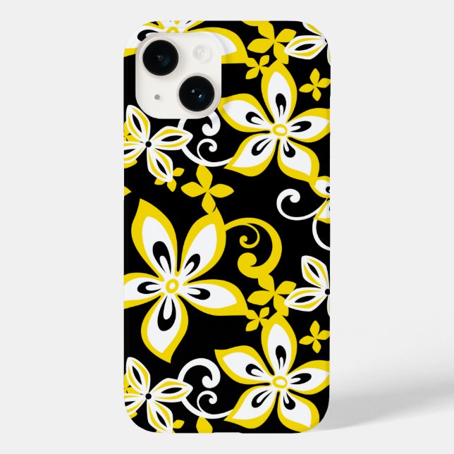 ALOHA HAWAII (BLACK/YELLOW) Case-Mate iPhone FALL 14 Hülle (Rückseite)