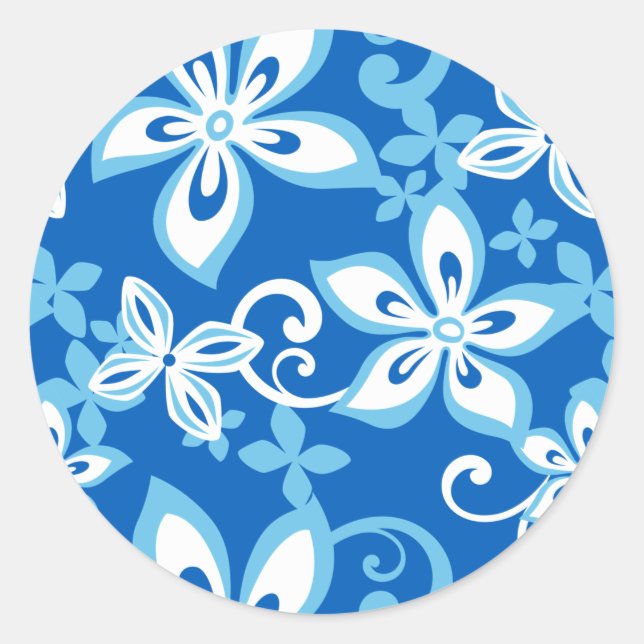 ALOHA HAWAII (BLUE x 2) CLASSIC ROUND STICKER (Vorderseite)