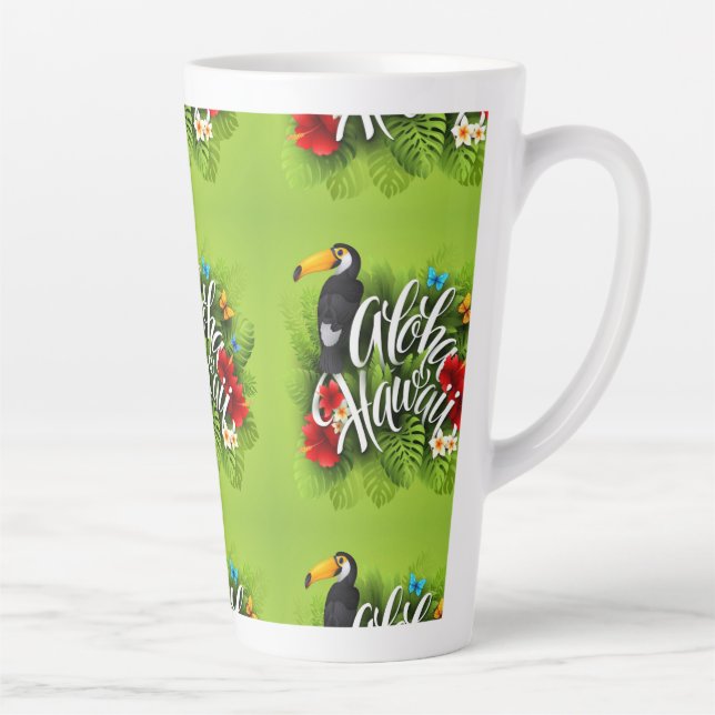 Aloha Hawaii-Blume Foliage Butterfells Gelb Milchtasse (Rechts)