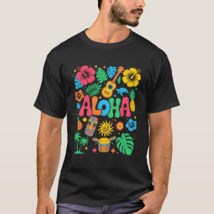 Aloha Hawaii Boho Retro Shaka Hibiskus Urlaub Tr T-Shirt