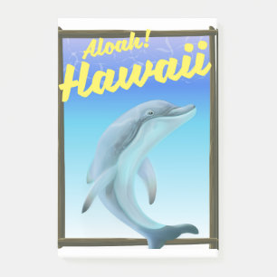 Aloha! Hawaii! Delfin-Reiseposter Post-it Klebezettel