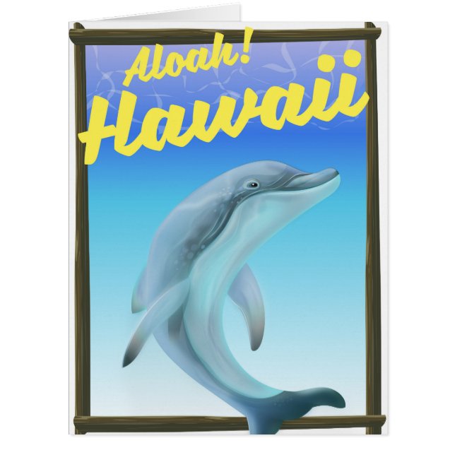 Aloha! Hawaii! Dolphin-Reiseplakat (Vorderseite)