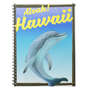 Aloha! Hawaii! Dolphin-Reiseplakat Notizblock