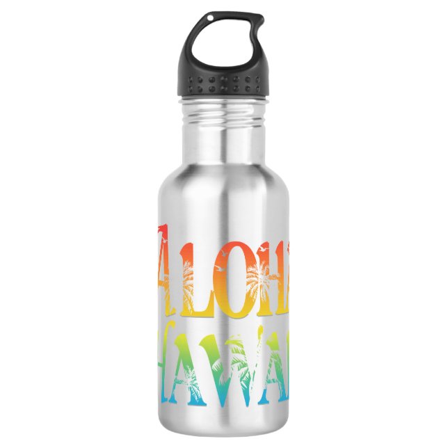 Aloha Hawaii Edelstahlflasche (Vorderseite)