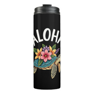 Aloha Hawaii Hawaii-Hemd Schildkröte Hibiskus Kind Thermosbecher