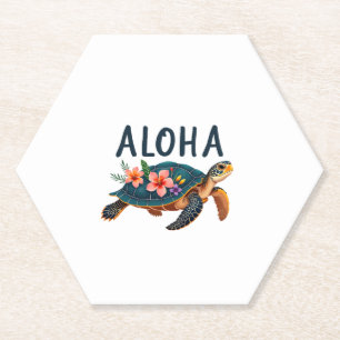 Aloha Hawaii Hawaii-Hemd Schildkröte Hibiskus Kind Untersetzer