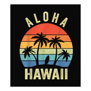 Aloha Hawaii Hawaiian Island Shirt Palm Beach Surf Fotodruck