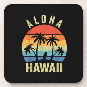 Aloha Hawaii Hawaiian Island Shirt Palm Beach Surf Getränkeuntersetzer