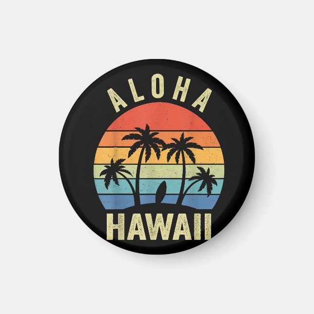 Aloha Hawaii Hawaiian Island Shirt Palm Beach Surf Magnet (Vorne)