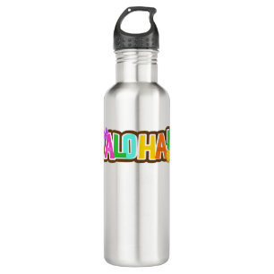 Aloha Hawaii Hawaiian Island Surfing Tropical Edelstahlflasche