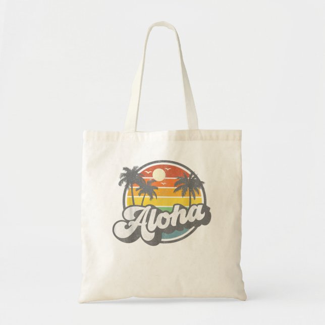 Aloha Hawaii Hawaiian Island Vacation Palm Trees B Tragetasche (Vorne)