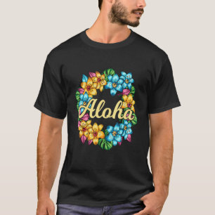 Aloha Hawaii Hawaiian Lei Blume Luau Hawaiian Par T-Shirt